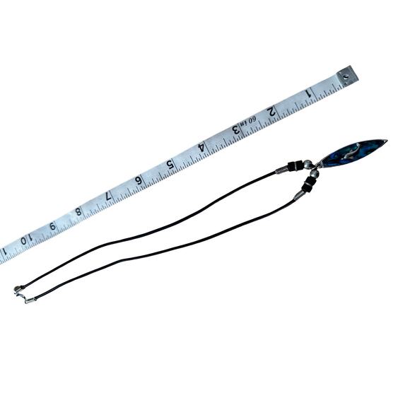 90s Paua Shell Dolphin Pendant Necklace - Picture 5 of 6